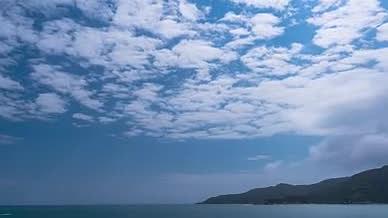 4k实拍唯美自然风光海边蓝天白云延时视频的预览图